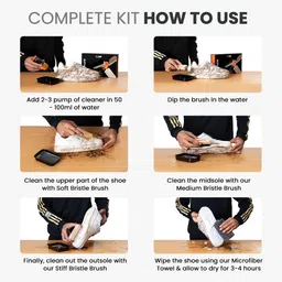SNEAKARE Complete Shoe Cleaning Kit 100ml Cleaner 3 Brushes Shoe Shaper and Towel Cleaner image 4