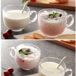 dakshayanii Glass Pack of 12 Glass Crystal clear Round Shape Glass Tea Coffee Cup With Saucer Set image 5