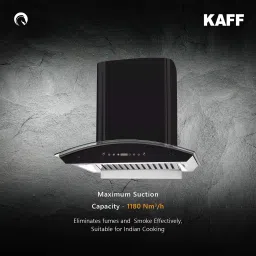 KAFF PRIMA TX DHC 60cm 1180m3/hr Ducted Auto Clean Wall Mounted Chimney with Thermostatic Touch Control Panel (Black) image 5