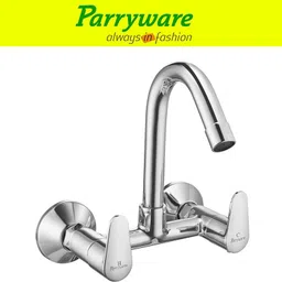 parryware Uno Wall Mounted Sink mixer with Swivel Spout set of 4 pic 097 Wall Mounted Sink mixer with Swivel Spout Sink Mixer Faucet image 2