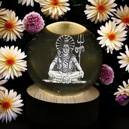 tribeazi 3D Shiva Crystal Ball Night Lamp 3D Crystal Ball Lamp Night Lamp-picture-44
