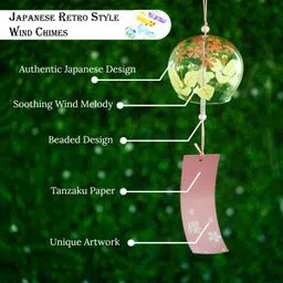 ekhasa Japanese Glass Wind Chimes for Home Decor, Living Room, Garden & Balcony Glass Windchime image 4