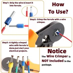 liotiz MA-57 Wire Crimping Tool Kit with 1200pcs Ferrule Wire Manual Crimper image 3