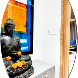 rawpockets 30 cm Silver Oval Acrylic Plastic Mirror Sticker for Wall, Tiles, Bedroom&Living Room Self Adhesive Sticker-picture-26