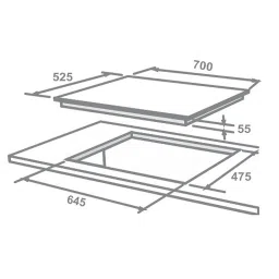 Elica CLASSIC MFC 4B 70 SWIRL N Glass Top 4 Burner Automatic Electric Hob (Multi Flame Control, Black) image 5