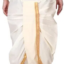 RAMESHWARAM FABRICS Dhoti for Men - Readymade - Silk Dhoti Pant - Suitable with Kurta Men Dhoti image 2