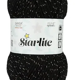 kb star Ganga Acrowools Starlite, , Hand Knitting Yarn Oekotex(Stl011 - Jet Black)-picture-16