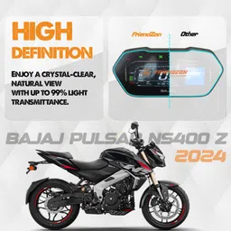 friendzon Screen Guard For BAJAJ PULSAR NS400 Z 2024 | scratch resistant |Anti-Fingerprint Bike Crash Guard image 2
