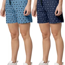 shreefab Pack of 2 Printed Women Multicolor Regular Shorts image 1