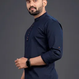 nofilter Men Solid Pure Cotton Straight Kurta image 3