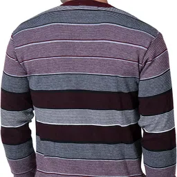nico wesley Men Printed V Neck Maroon Sweater image 2