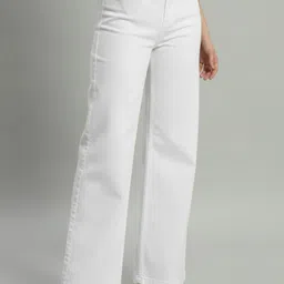 guti Women Flared High Rise White Jeans image 3