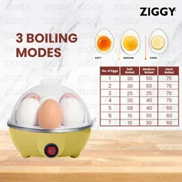 ziggy Compact Yellow Electric Egg Boiler with Transparent Dome Lid – 7 Egg Capacity Compact Yellow Electric Egg Boiler with Transparent Dome Lid – 7 Egg Capacity Egg Cooker image 3