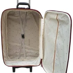 faran Small Check-in Suitcase (23 inch) 2 Wheels - Classic Maroon Pocket Design WIth Ultra smooth Trolley - Maroon image 3