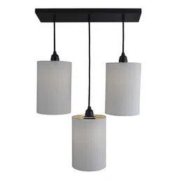 homesake 3-Lights Linear Cluster Chandelier White Shade Hanging Pendant Light, Kitchen Area and Dining Room Light Pendant Lamp Ceiling Lamp image 2