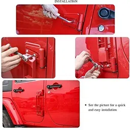 bubu Red Door Hinge Step with Folding Foot Pedal, Compatible for Thar,jeep Car Pedal Assembly image 4