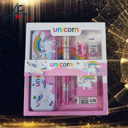 macare Unicorn Pencil Box with Geometry Set – Cute & Spacious Stationery Case for Girls Geometry Box image 3