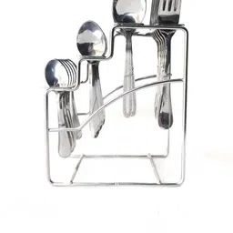 matfa Stainless Steel Stair Shape Cutlery Stand with 18 Spoons and 6 Folks Stainless Steel Cutlery Set-picture-44