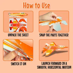 toujoo DIY Electric Jet Plane Toy for Kids Foam Glider with Easy Hand Launch Play image 5