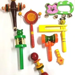 rainbowstore Great gift for babies wooden rattle combo 8 pieces Rattle-picture-33