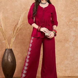 sangria Top Palazzos Co-ords Set-picture-15