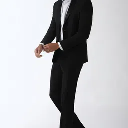 peter england Men Two Piece Suit Solid Suit image 4