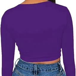 jovo Party Regular Sleeves Self Design Women Purple Top image 2