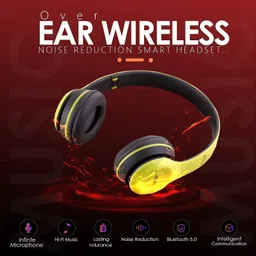 techobucks New On Ear Headphones with Upto 15Hrs Playback,40MM Drivers,Padded Ear Cushions Bluetooth Gaming Headset image 2
