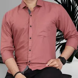 vtexx Men Regular Fit Solid Spread Collar Formal Shirt image 1