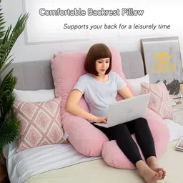 childsafe Multifunctional G shape Premium Quality Large Size (56 INCH) Polyester Fibre Solid Pregnancy Pillow Pack of 1 image 4