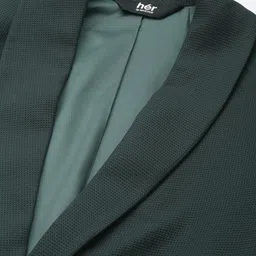 her by invictus Women Self Design Single Breasted Formal Blazer image 3