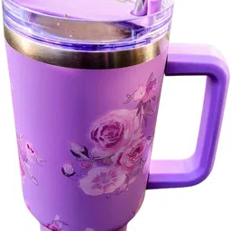 thestorybox Insulated Travel Mug with Handle and Lid Stainless Steel Tumbler 1000 ml Water Bottle image 3