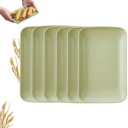 permafrost Wheat Straw Pastel Serving Plates Set of 6|Everyday Use|Eco-Friendly & Reusable Sizzler Tray-picture-29