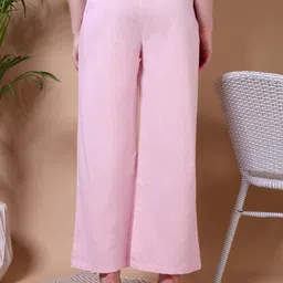 ameerah Women Regular Fit Pink Cotton Blend Trousers image 2