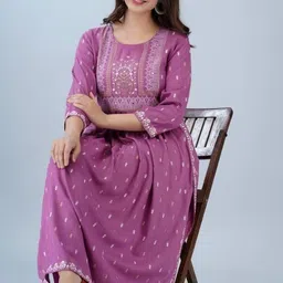 s mart creation Women Printed Viscose Rayon A-line Kurta image 1