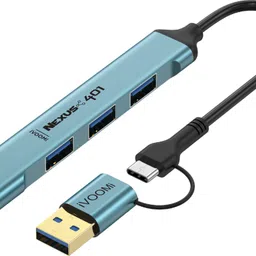 iVoomi Quest Plus Wired Keyboard + Robot Wired Mouse + Nexus 401 Type C and Usb Hub Combo Set image 4