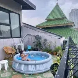 hornflow Summer Special Round Inflatable Kid Swimming Pool with free Pump Inflatable Swimming Pool image 1