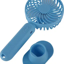 TG S9 (PORTABLE RECHARGEABLE USB FAN) 3 Speed Mode High Speed with 1200mAh Battery S9 Mobile Stand USB Fan image 1