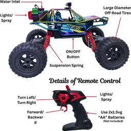 divyan mart Remote Control Climb King Full Function Car Rechargeable Battery Large Tires image 4