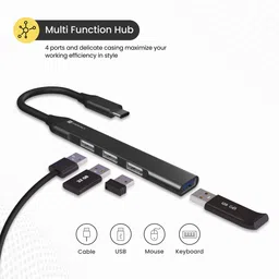 Portronics MPORT 31C Type C to 4 USB-A Ports POR-1485 USB Hub image 3