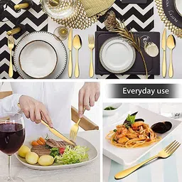 olwick Tableware Sets Including Forks Spoons Knives, Camping Travel Utensils Stainless Steel Cutlery Set image 4