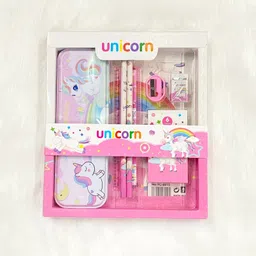 macare Unicorn Pencil Box with Geometry Set – Cute & Spacious Stationery Case for Girls Geometry Box image 1