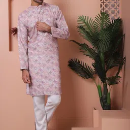 jompers Men Embroidered Pure Cotton Straight Kurta image 4
