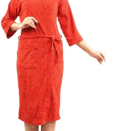 Red Free Size Bath Robe-image-21