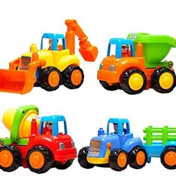 vihu FK_Construction Toy Play Set|Excavator, Dumper, Cement Mixer & Tractor Trolly-42 image 1