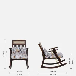 woodsworth from pepperfry Martinique Sheesham Wood Rocking Chair in Walnut Finish image 2