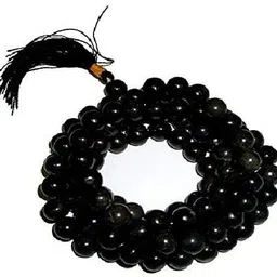 soniro Black Hakik Mala Tourmaline Certified 8mm 108 Beads for Pooja and Japa Sapphire Stone Chain-picture-23