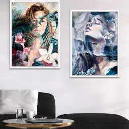 art street Canvas Framed Set Of 2 Art Print-picture-39