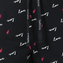 van heusen Allover Print And Functional Pocket Women Printed Black Track Pants image 4