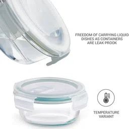 milton All Fresh Round Glass Tiffin Containers With Jacket, 400 ml Each 2 Containers Lunch Box image 4